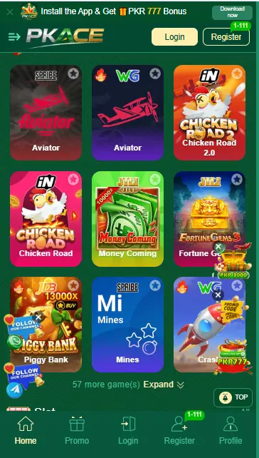 pkace game interface